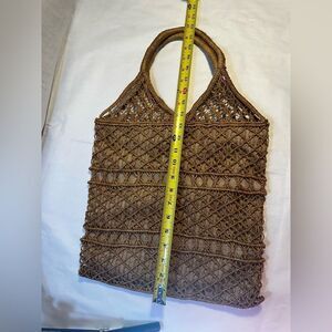 Woven handbag - tan & cream - Cruise wear / Travel Wear / Summer